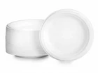 125 Bagasse Plates 7 Inch Flat White Round Disposable Biodegradable food Party