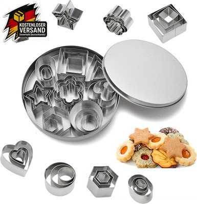 Mini Ausstecher Set Edelstahl 8 Formen für Kekse Fondant Tortendekorationen