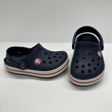 Crocs Kids Unisex Size c4/c5 Crocband II Kids Blue/White Red