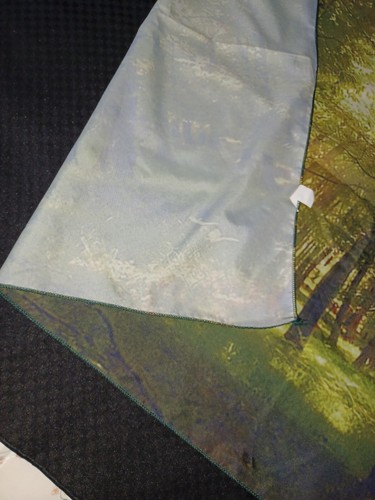 Tessuto stampa forestale poliestere 51"" x 57" vintage - Foto 6 di 6