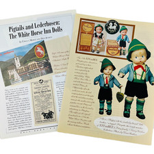Vintage White Horse Inn Dolls 4 Page History Article with Photos