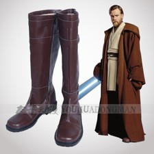 Star Wars Jedi Obi Wan Kenobi Boots Shoes Cosplay Costume Boots Halloween Props