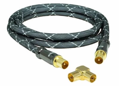 Sunshinetronic Antennenkabel DVB-T/C/S, 4x geschirmt, Kabel Adapter nach Wahl