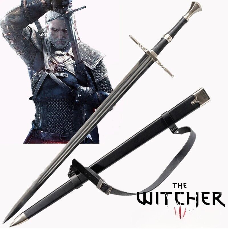 Geralt Black Steel Witcher Sword Netflix Adaptation Steel Replica