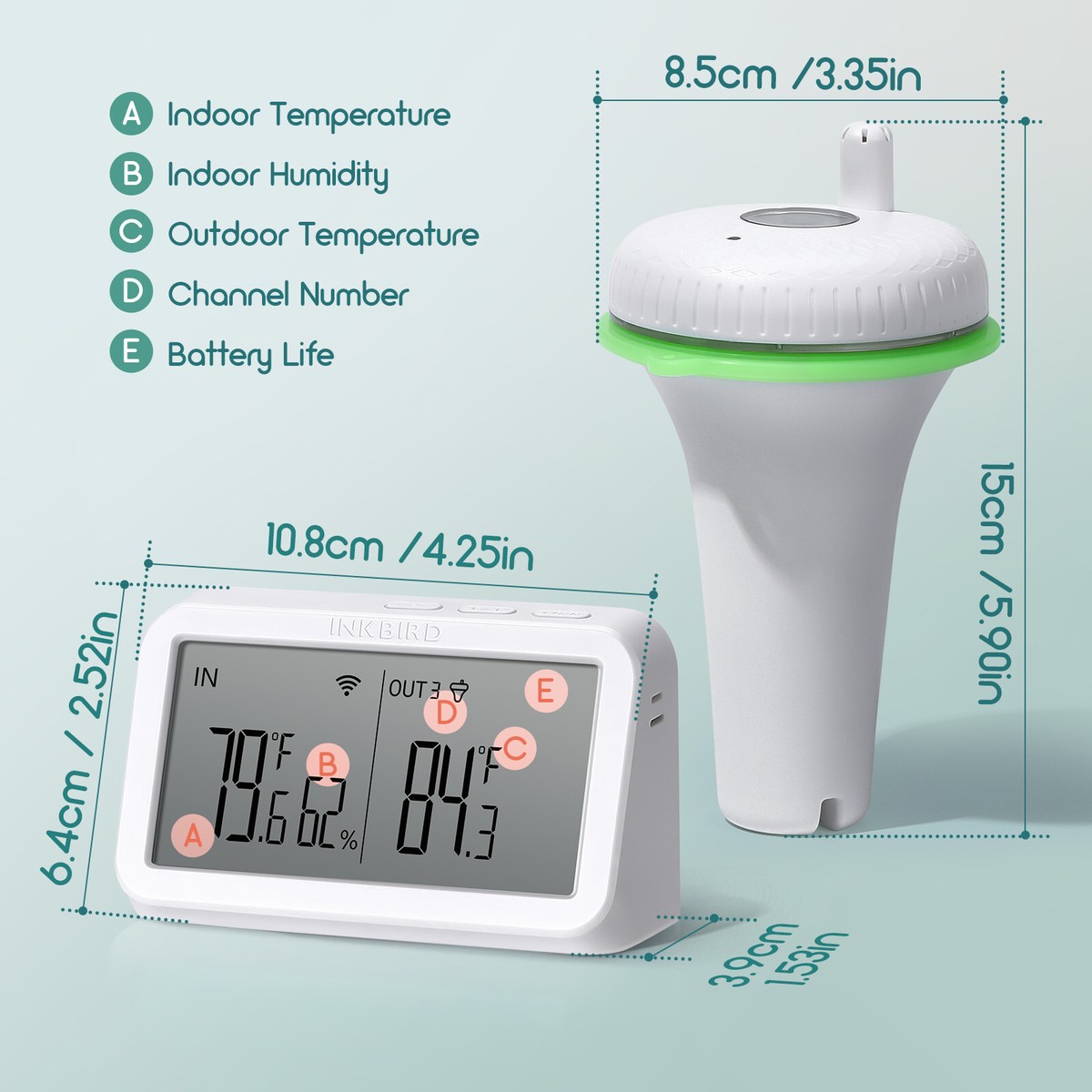 INKBIRD Floating Pool Thermometer Aquarium Bluetooth Or Wireless