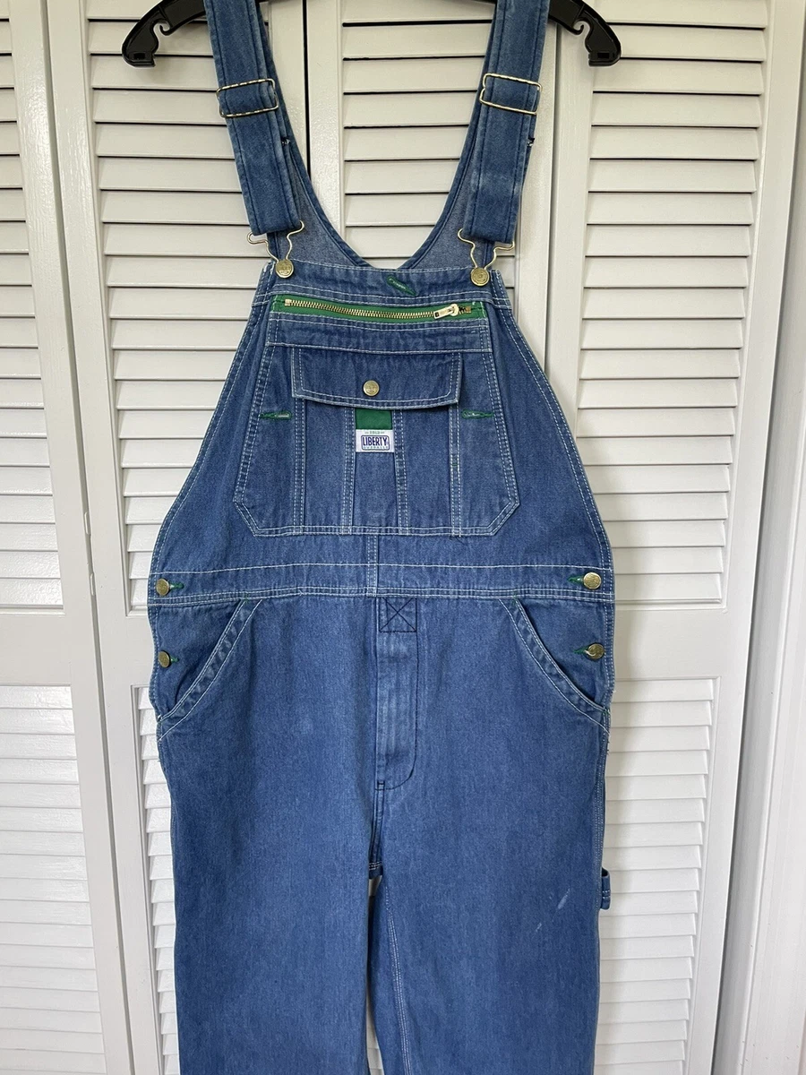 Vintage 90s LIBERTY Y2K Green Trim Carpenter Dungaree