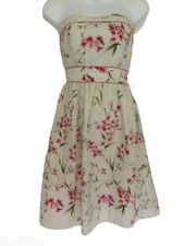 Alyn Paige Pale Green Floral Print Strapless Cotton Blend Dress size 3/4 *SALE*