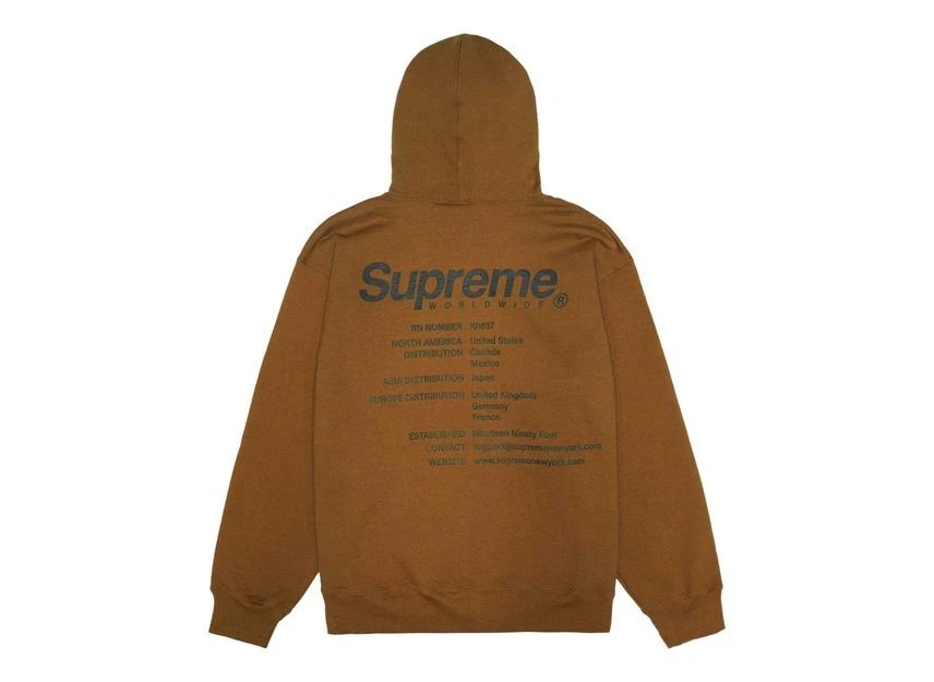 Sweat à capuche Supreme Worldwide marron olive