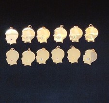 Boy's Silhouette with Birthstone Gold Plated Engravable Charm