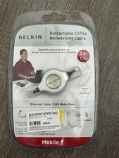 Belkin Retractable CAT5e Networking Cable, RJ45 Male/Male, NEW