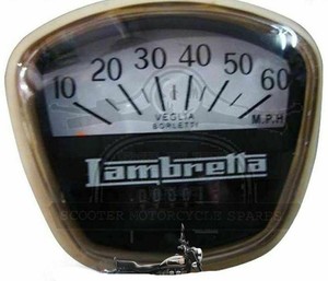 Lambretta Gp Sx Series 3 Speedometer 60 Mph Speedo Italian Thread Ecs Ebay