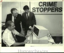1987 Press Photo Crime Stoppers of Houston with Computers Donated by Compaq