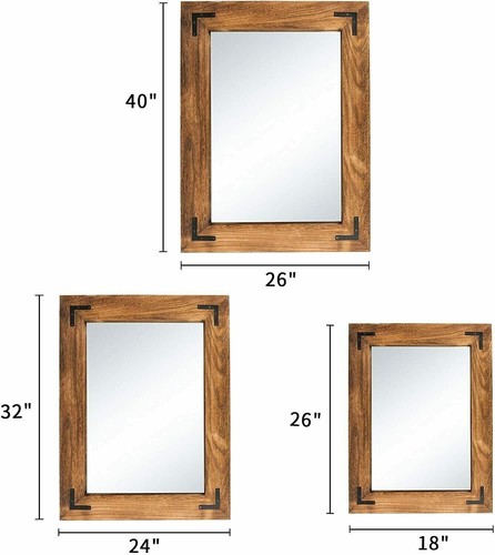 Bathroom Vanity Mirror Large Rustic Farm Country Cabin Wood Vintage Style 32x24 - Picture 7 of 24