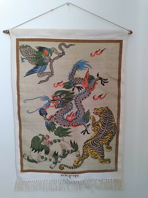 ふとん太鼓　高欄掛け　刺繍　祭り　竹に虎　アンティーク　ヴィンテージ　2枚セット ふとん太鼓 高欄掛け 刺繍 祭り 竹に虎 アンティーク ヴィンテージ