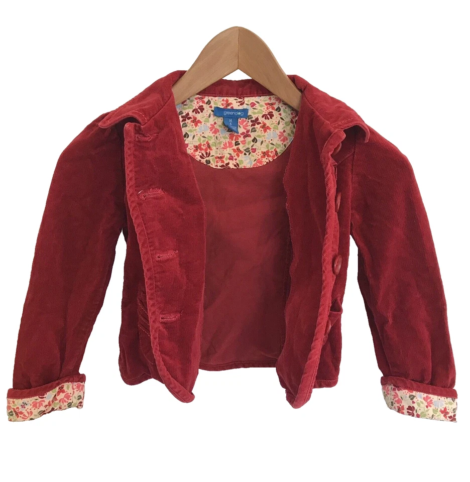 Blazer de veludo Greendog jaqueta terno casaco médio meninas médio 5 vermelho - Imagem 4 de 4