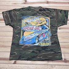 Lucas Oil Dirt Track Outlaw Late Model Dirt Track Racing Shirt Camo Size Large