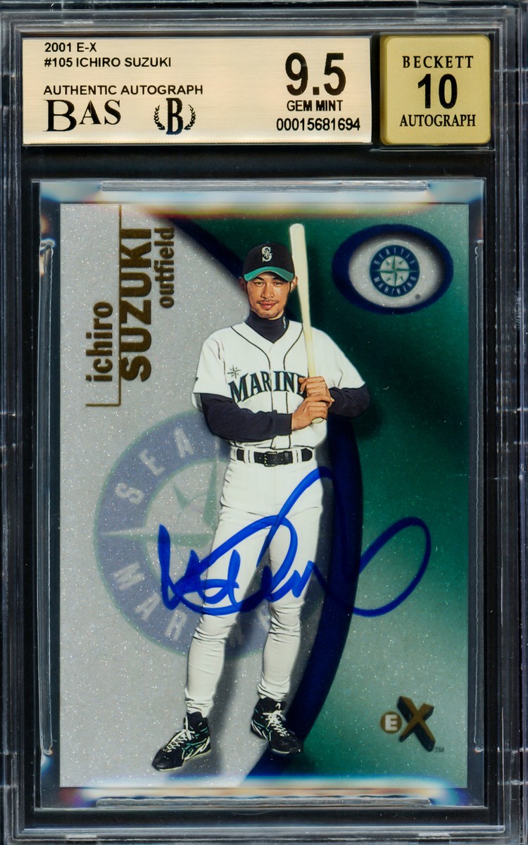 Ichiro 2001 Fleer E-X RC BGS 9.5 Gem 10 Auto Highest Graded Ichiro 2001 Fleer E-X RC BGS 9.5 Gem 10 Auto Highest Graded