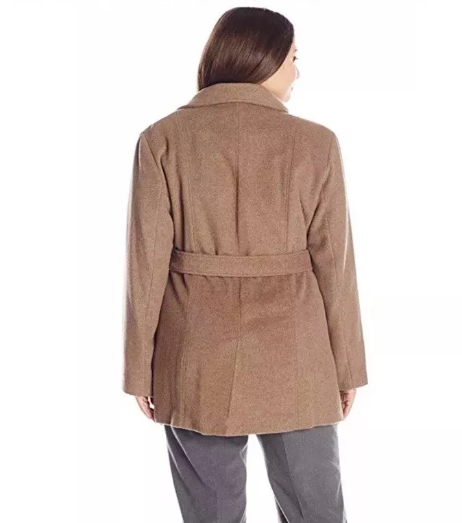 Calvin klein belted best sale textured basketweave peacoat