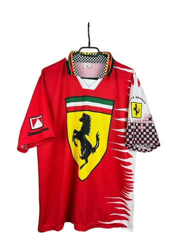 Vintage Ferrari Racing Formula Uno Tee Shirt Jersey Rare Mens Over Print Size XL