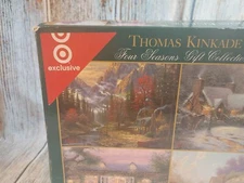 Thoma Kinkade Four Seasons Gift Collection 4-Piece Puzzle Set 500/per Puzzle NOB