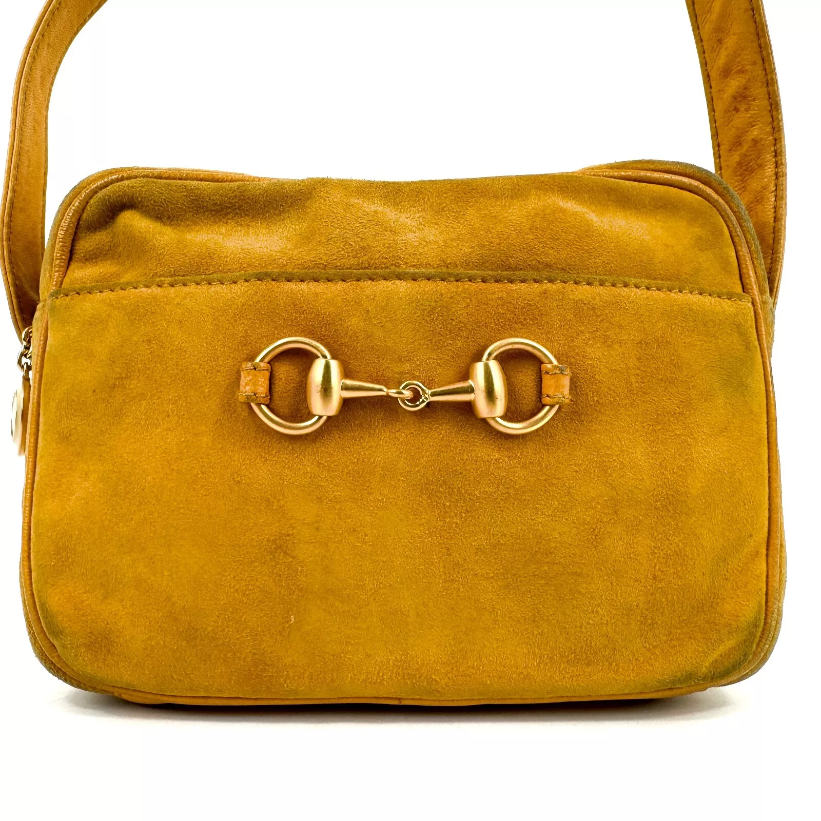 Sac bandoulière GUCCI Horsebit cuir daim jaune