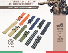 Cinturino Nylon Zulu 2 strap 18 20 22 24 mm Nero 007 Verde Beige Blu Aarancio