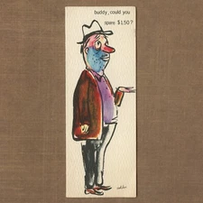 Funny Vintage ROSALIND WELCHER Panda Prints Birthday Card, Spare Money Martini