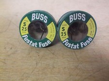 NEW Buss Fustat Type S 25A 25-Amp Fuses, Lot of 2  FREE SHIPPING 
