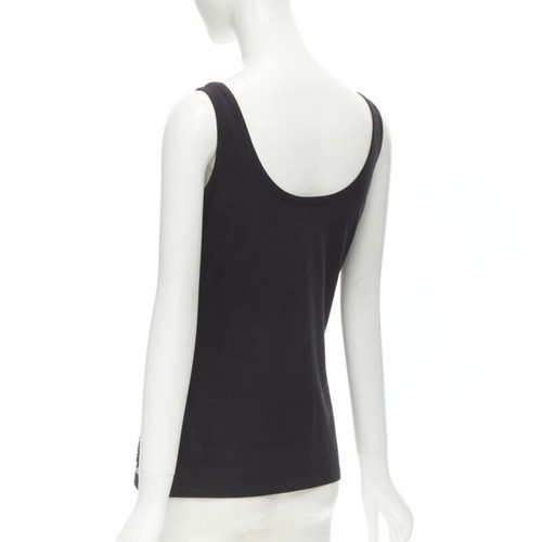 GALLIANO Vintage John Galliano 1 black green sequins Y2K tank top M - Picture 6 of 9