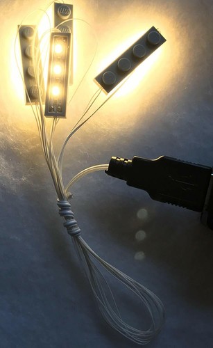 New Grey 4 1x4 Light for Lego Creator House USB Connected - Picture 2 of 3