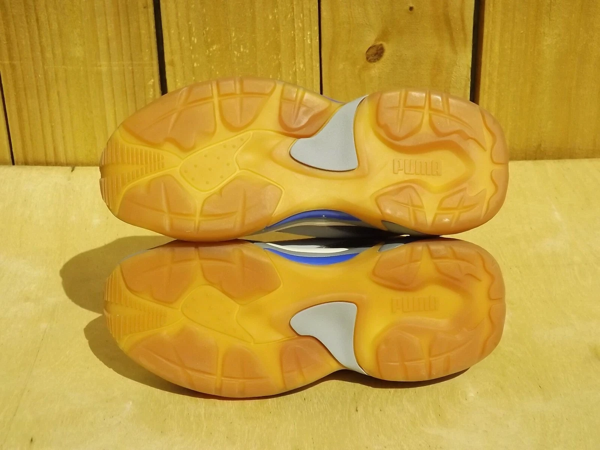 Size 4.5Y Puma Thunder Spectra Grey Yellow Big Kids Boys