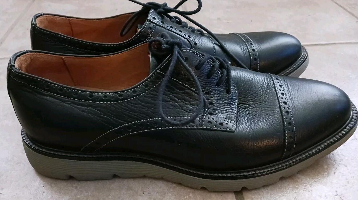 SAOLA Scarpe eleganti nere Flag Ltd. da uomo taglia 9 5 punta con cappuccio #811FL0004 business