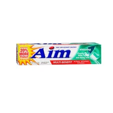 Whitening Anticavity Fluoride Gel Toothpaste Fresh Mint 5.5 Oz By Aim