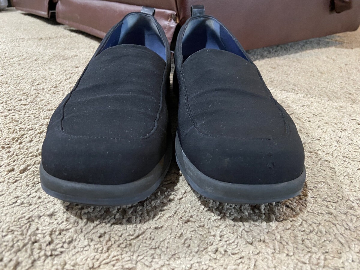Vintage Salvatore Ferragamo Studio Mens Black Slip-on Shoes 
