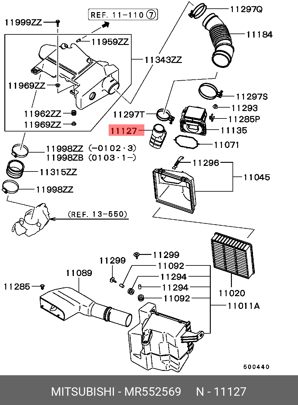 Genuine OE Reservoir Assembly Coolant MR552569 for Mitsubishi MR55 