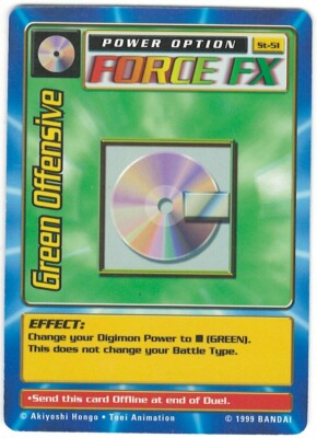 Bandai Digimon 1999 - Power Option St-51 Force Fx Green Offensive