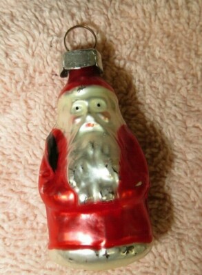 Small Blown Glass Christmas Ornament - Santa Claus - West Germany | eBay