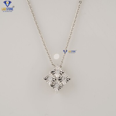 0.072 TCW Round Brilliant Cut Labgrown Diamond Pendant 925 Silver