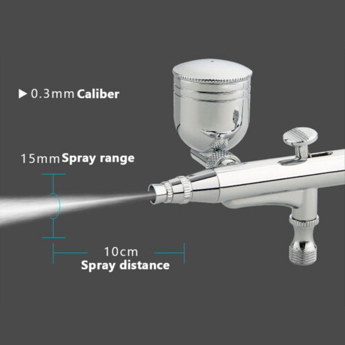 UK Dual Action Airbrush Spray Gun Airbrush Kit Copper w/ 0.2/0.3/0.5mm Needles - Picture 4 of 7