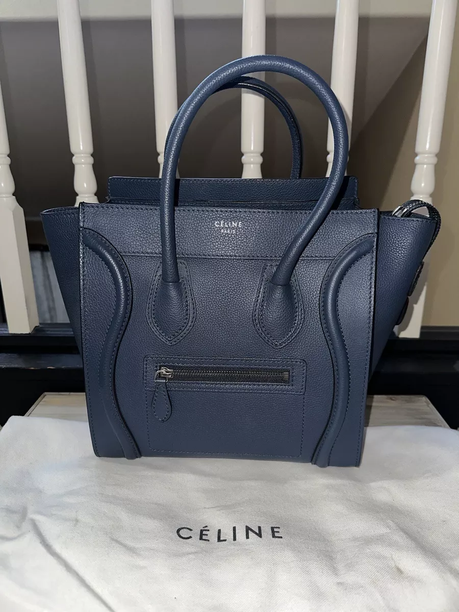 Celine micro luggage handbag in drummed calfskin hotsell