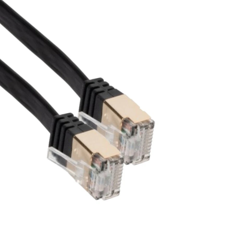 100FT CAT7 CAT 7 Flat Cable Shielded U/FTP LAN RJ45 Internet Router Patch Black - Image 4 of 4
