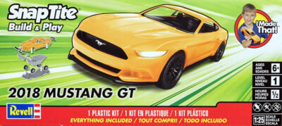 2018 Ford Mustang GT 1:25 SnapTite Model Kit Bausatz Kinderbausatz Revell 1996
