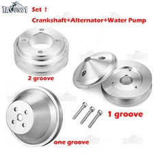 Alternator+Crank +Water Pump V-Belt Pulley For Small Block Ford 302 351W 351C