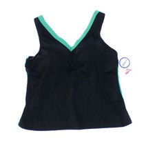 NWT - SWIMSUITS FOR ALL Women's V-NECK Black TANKINI TOP - 16
