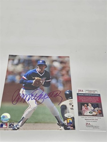 Signiertes 8x10 RYNE SANDBERG HOF Chicago Cubs handsigniertes Foto mit JSA COA CE87709