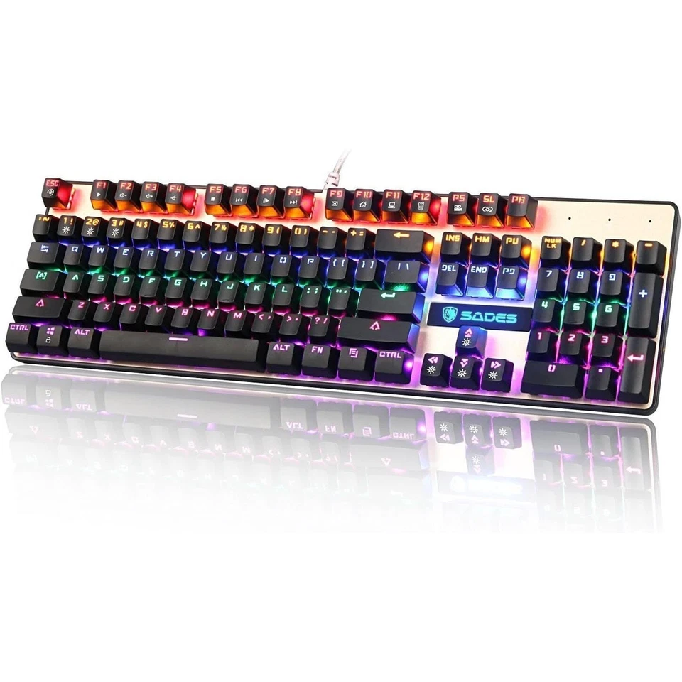 [2017 Newly Updated ]SADES K10 LED Backlit Wired USB Mechanical Gaming Keyboard - Image 2 of 4