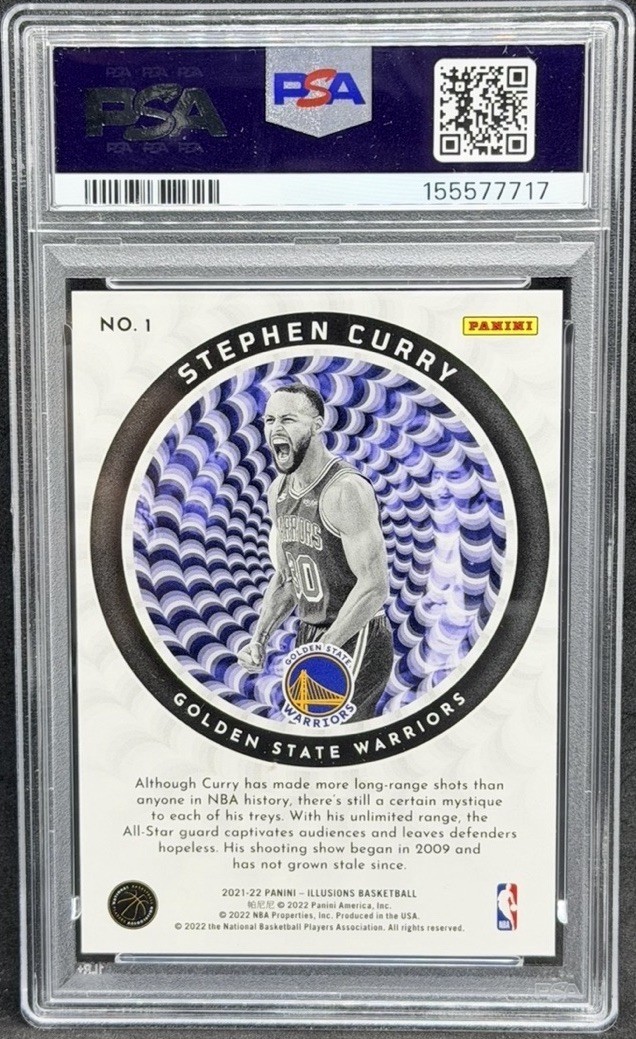 Stephen Curry 2021-22 Panini Illusions Mystique #1 Rare SP PSA 9 view 2