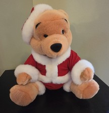 Disney Winnie The Pooh Musical Plush Bear Santa Hat Wish You A Merry Christmas