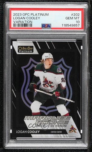 Logan Cooley [NHL Shield Variation] #202 2023 O-Pee-Chee Platinum card