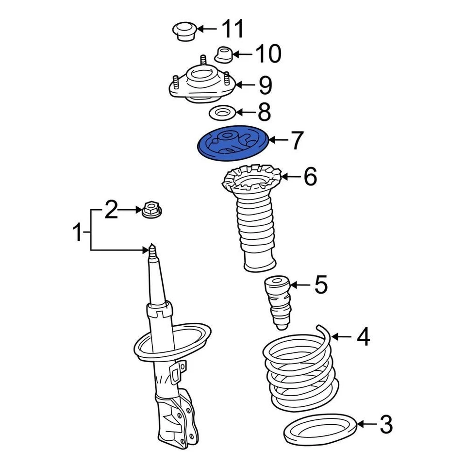 For Toyota Corolla 2009-2019 Toyota 4804402120 Front Upper Coil Spring Insulator - Изображение 3 из 4